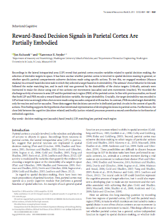 Reward-based decision signals in parietal cortex are partially embodied.