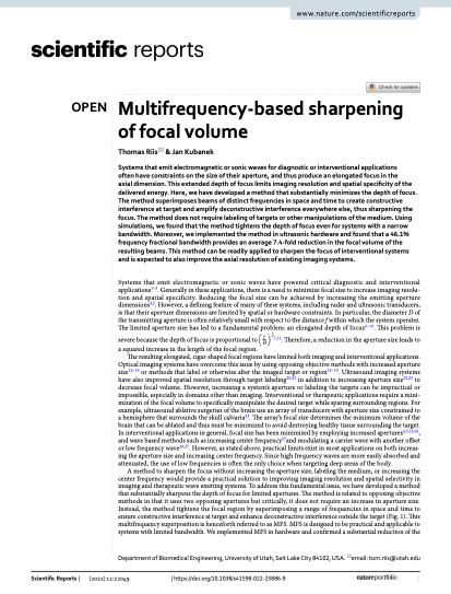 Article published in Scientific Reports